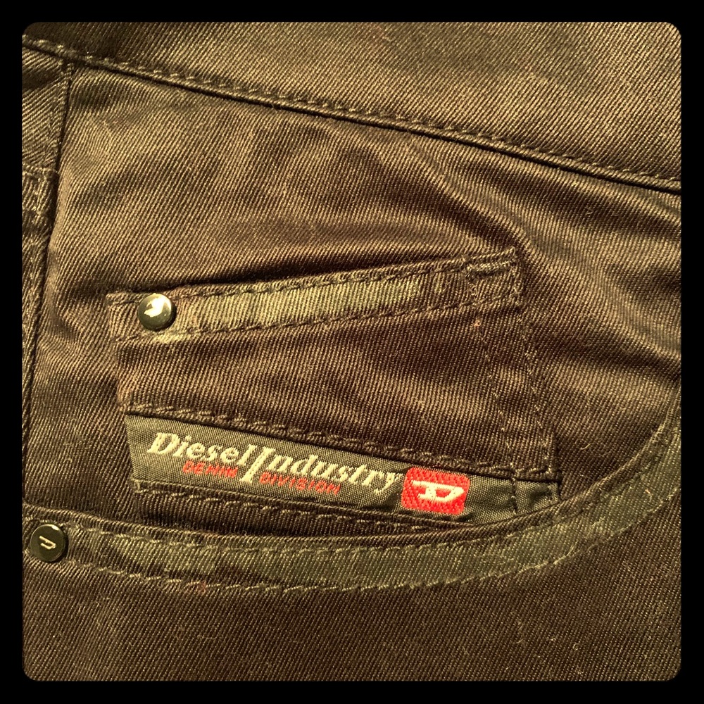 Diesel Black Jeans with Black Tuxedo Stripe (28)